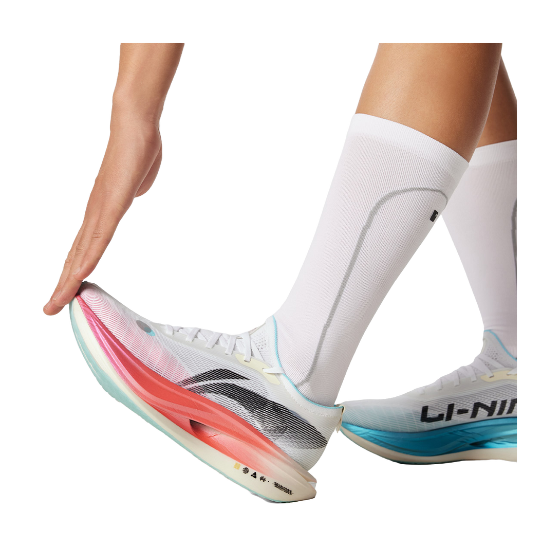 LiNing Flyco 5 ELITE Cushioned Slip Resistant Rebound Low Top Marathon Running Shoes Unisex White Pink Blue 