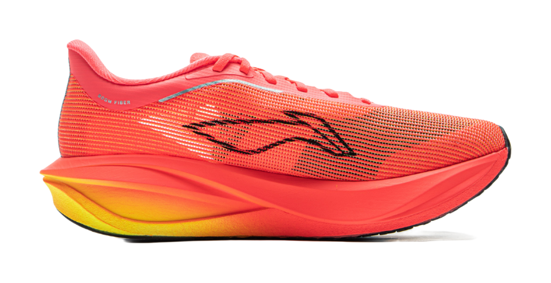 LiNing Flyer 5 Challenger Slip Resistant Breathable Low Top Carbon Plate Racing Running Shoes Men's Red 