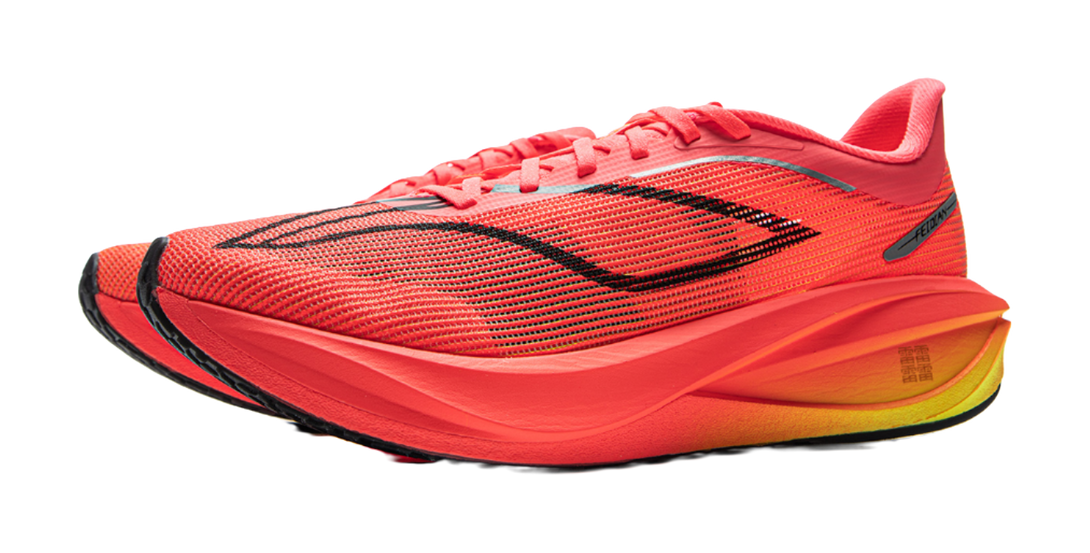 LiNing Flyer 5 Challenger Slip Resistant Breathable Low Top Carbon Plate Racing Running Shoes Men's Red 