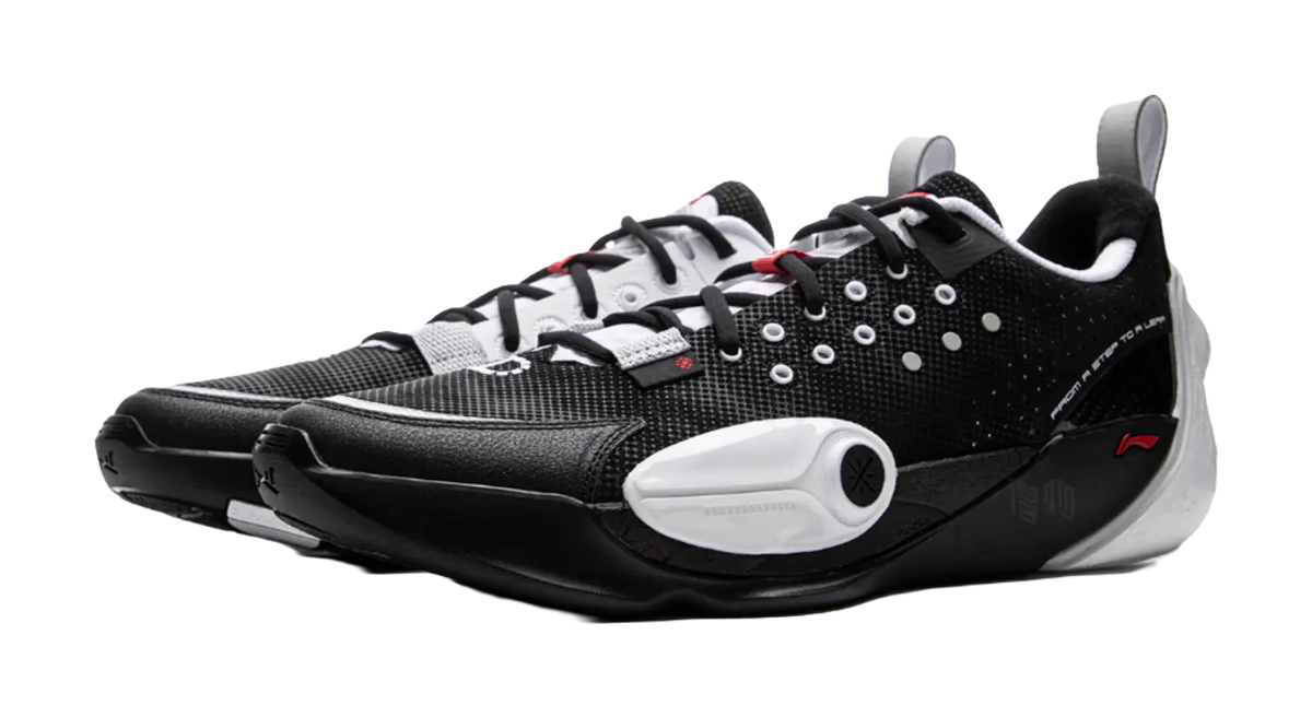 LiNing Full City 13 Cushioned Wear-Resistant Slip-Resistant Low-Top Basketball Shoes Mens Black White  vjsneaker.com