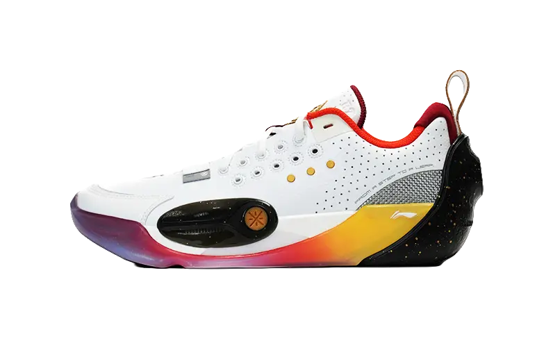 LiNing Full City 13 Cushioning Wear-Resistant Rebound Low-Top Basketball Shoes Mens White Gold  vjsneaker.com