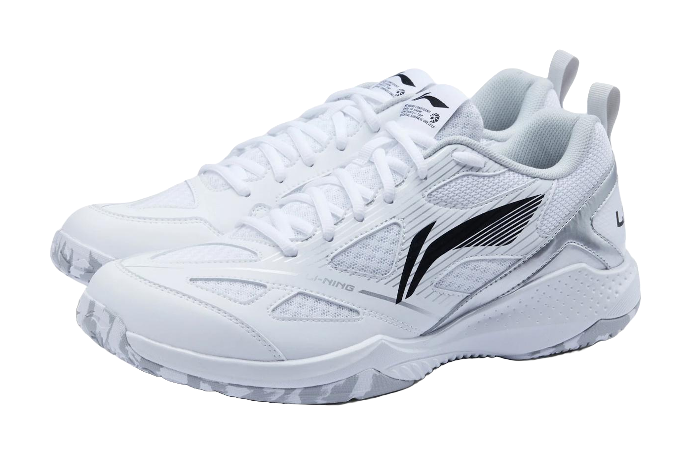 LiNing Gale LITE Slip Resistant Abrasion Resistant Low top Badminton Shoes Unisex Standard White Black 