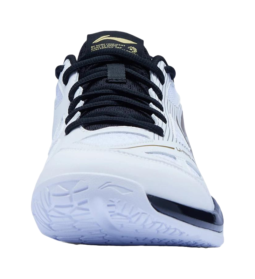 LiNing Gale Lite Slip Resistant Abrasion Resistant Low top Badminton Shoes Unisex White Gold Black 