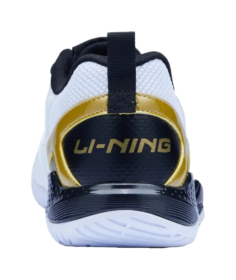 LiNing Gale Lite Slip Resistant Abrasion Resistant Low top Badminton Shoes Unisex White Gold Black  VJSNEAKER