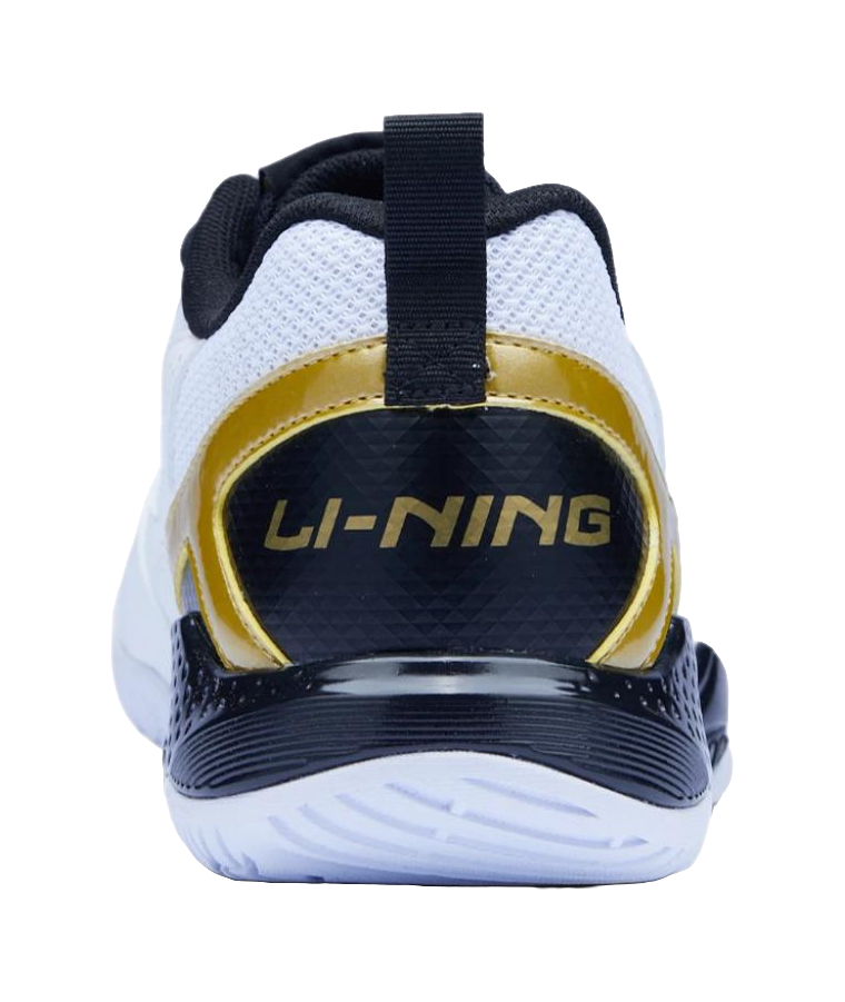 LiNing Gale Lite Slip Resistant Abrasion Resistant Low top Badminton Shoes Unisex White Gold Black 