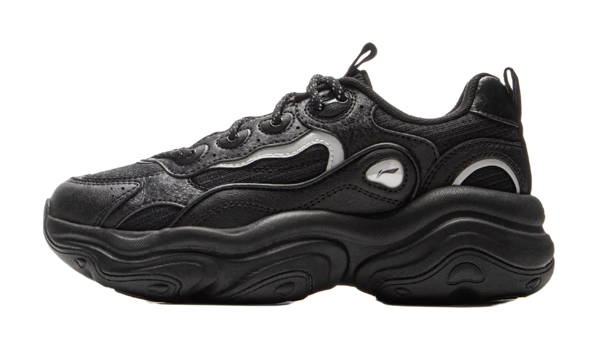 LiNing Honey Cushioning, Slip Resistant, Abrasion Resistant Support Low top Chunky Sneakers Women's Black  VJSNEAKER