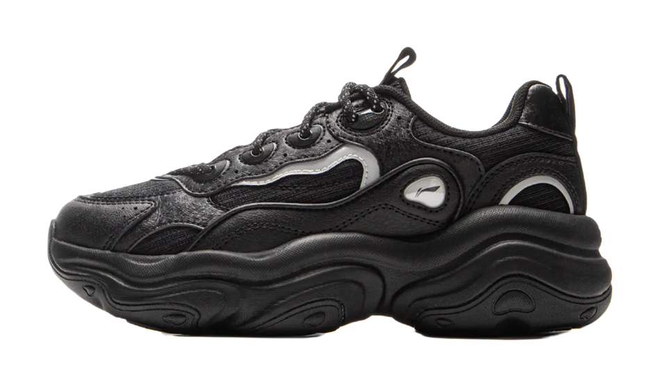 LiNing Honey Cushioning, Slip Resistant, Abrasion Resistant Support Low top Chunky Sneakers Women's Black  VJSNEAKER