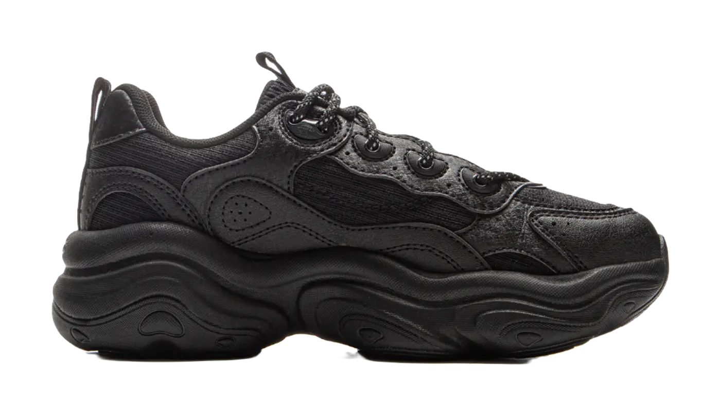 LiNing Honey Cushioning, Slip Resistant, Abrasion Resistant Support Low top Chunky Sneakers Women's Black  VJSNEAKER