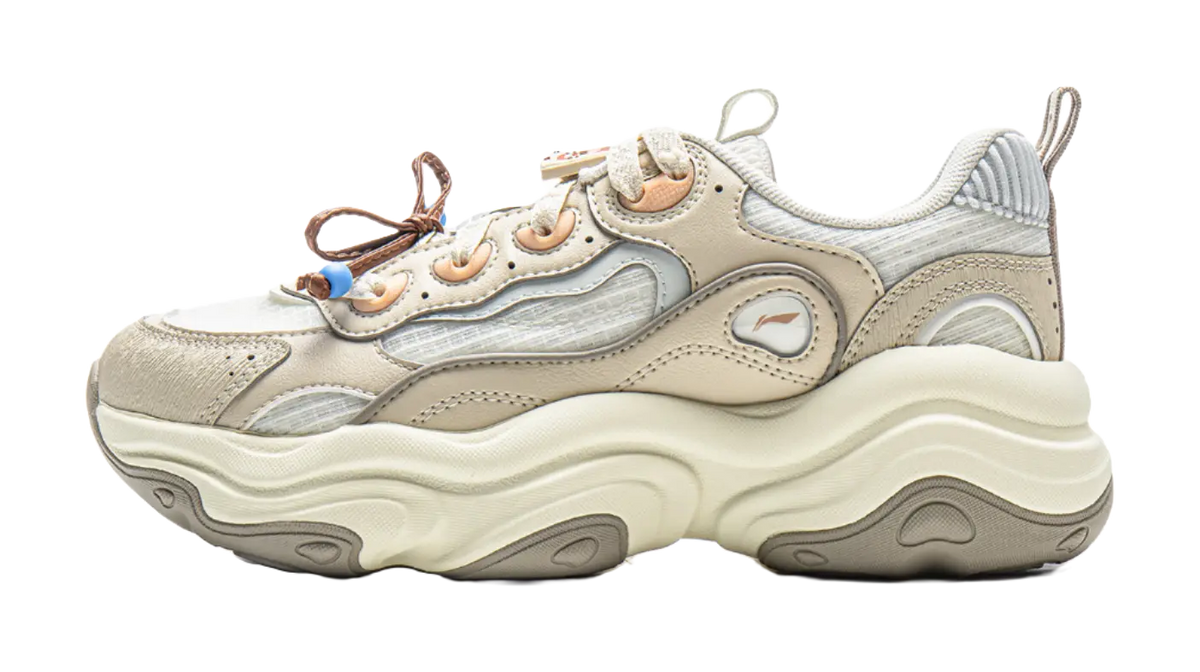 LiNing Honey Cushioning, Slip Resistant, Abrasion Resistant Support Low top Chunky Sneakers Women's Ivory Dune Khaki  VJSNEAKER