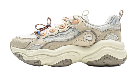 LiNing Honey Cushioning, Slip Resistant, Abrasion Resistant Support Low top Chunky Sneakers Women's Ivory Dune Khaki  VJSNEAKER