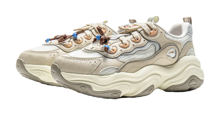LiNing Honey Cushioning, Slip Resistant, Abrasion Resistant Support Low top Chunky Sneakers Women's Ivory Dune Khaki  VJSNEAKER