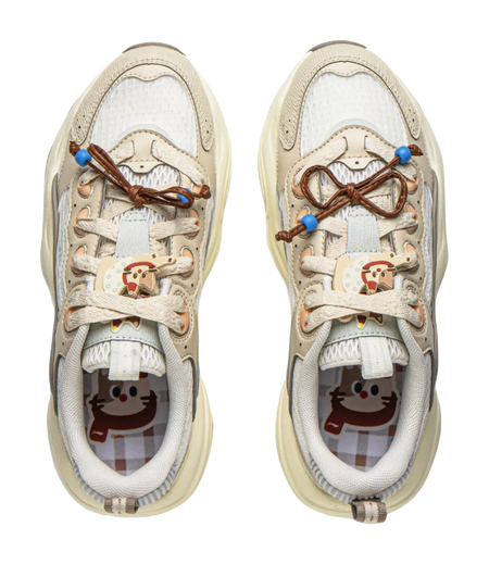 LiNing Honey Cushioning, Slip Resistant, Abrasion Resistant Support Low top Chunky Sneakers Women's Ivory Dune Khaki  VJSNEAKER