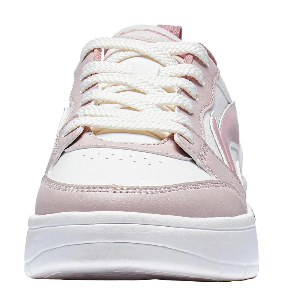 LiNing Ingots Slip Resistant Cushioning Wear Resistant Height Increasing Low Top Skateboard Shoes Women's White Pink 