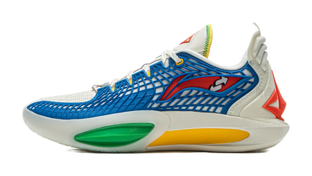 LiNing JB3 Coverage Anti Rollover Low Top Basketball Shoes Mens White Blue Red  vjsneaker.com