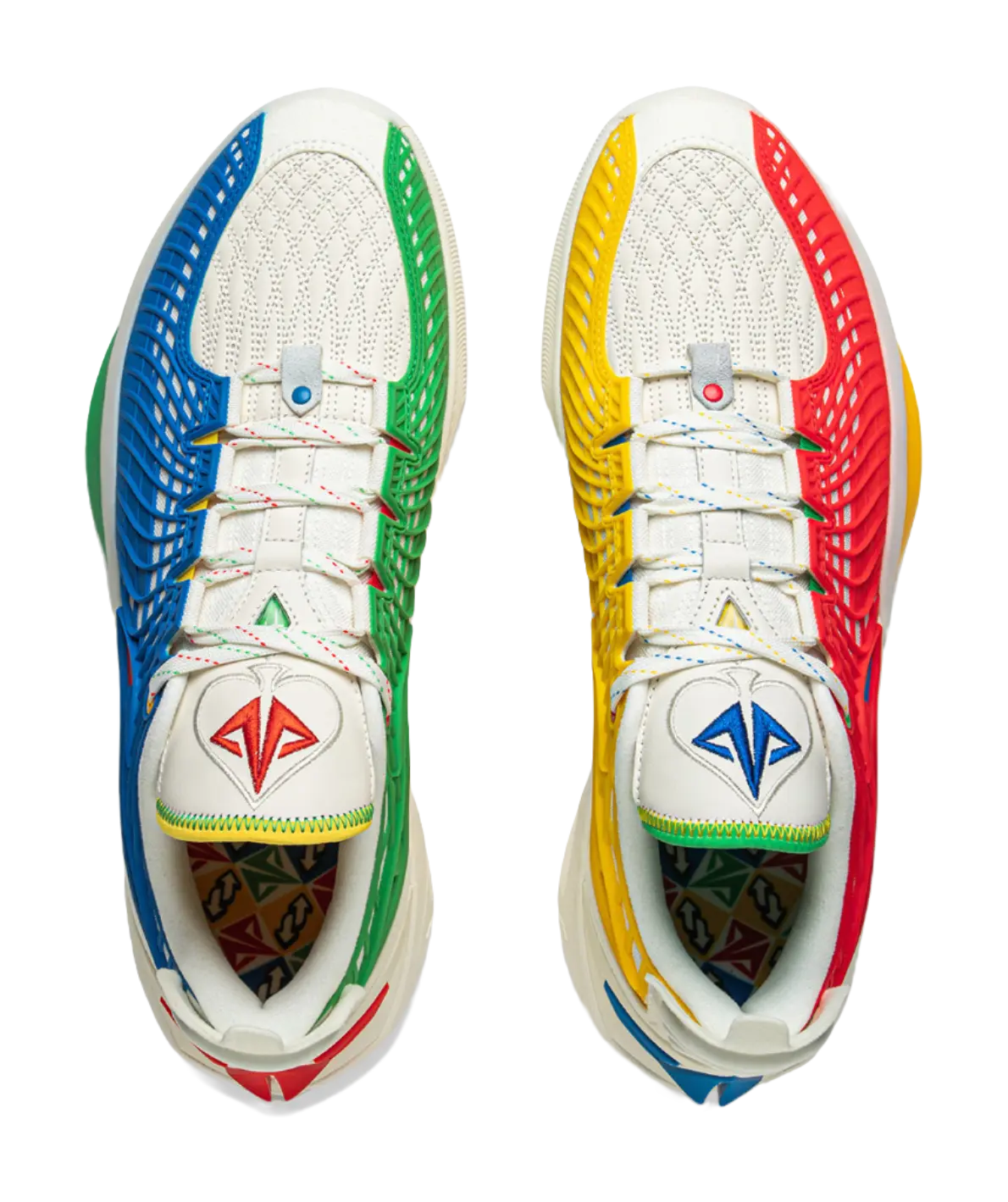 LiNing JB3 Coverage Anti Rollover Low Top Basketball Shoes Mens White Blue Red  vjsneaker.com