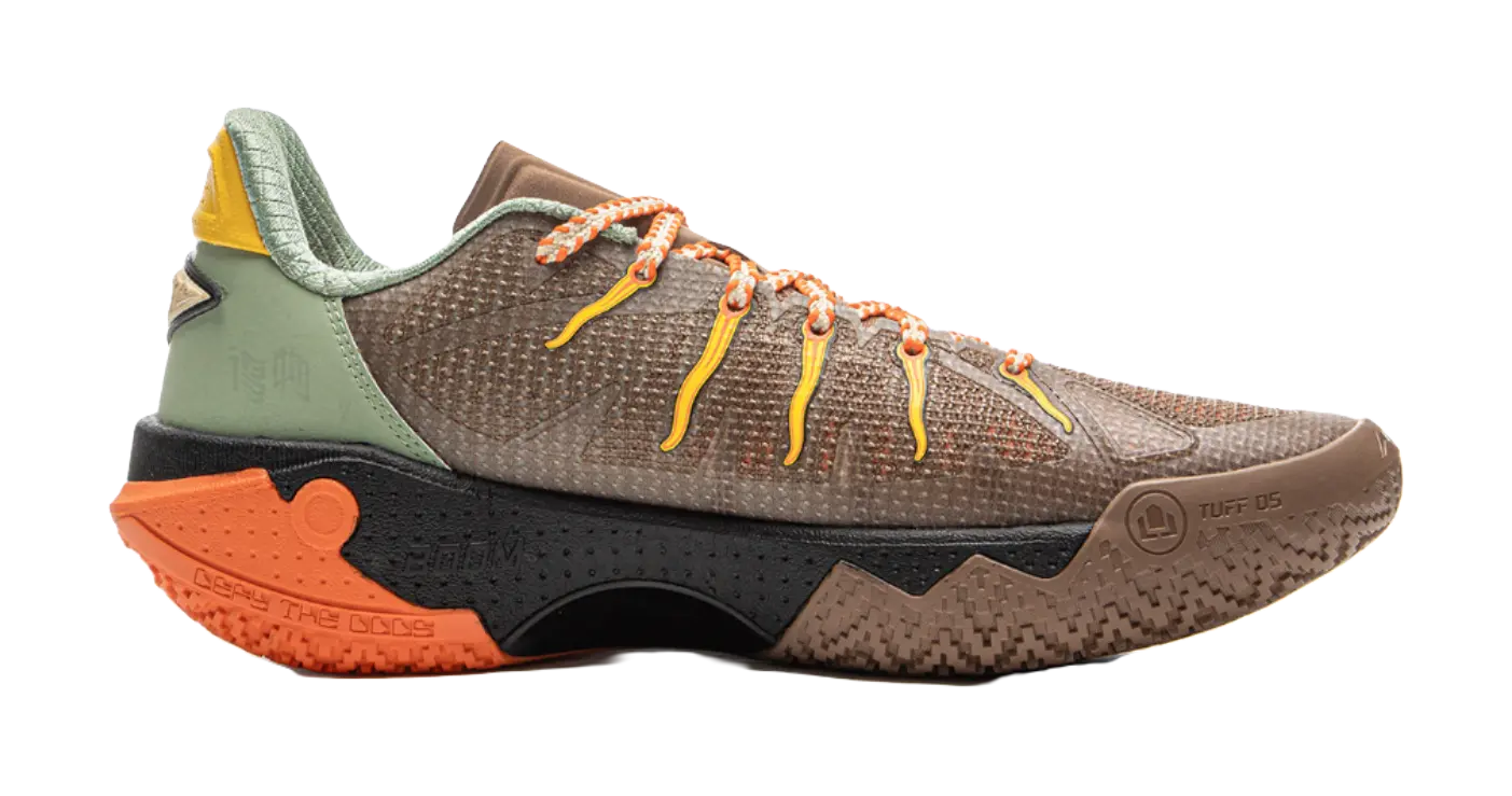 LiNing Jie Ao 2 Anti Slip And Wear Resistant Breathable Low Top Basketball Shoes Mens Brown Green  vjsneaker.com