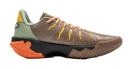 LiNing Jie Ao 2 Anti Slip And Wear Resistant Breathable Low Top Basketball Shoes Mens Brown Green  vjsneaker.com