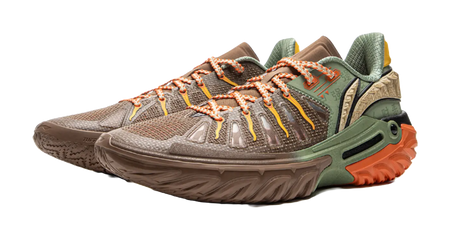 LiNing Jie Ao 2 Anti Slip And Wear Resistant Breathable Low Top Basketball Shoes Mens Brown Green  vjsneaker.com