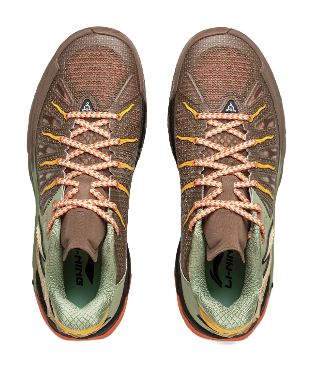 LiNing Jie Ao 2 Anti Slip And Wear Resistant Breathable Low Top Basketball Shoes Mens Brown Green  vjsneaker.com