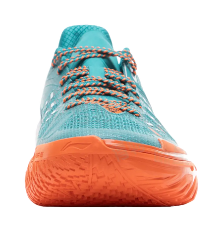 LiNing Jie Ao 2 Cushioning Anti Slip And Wear Resistant Rebound Low Top Outdoor Basketball Shoes Mens Cyan Orange  vjsneaker.com