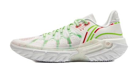 LiNing Jie Ao 2 Cushioning Anti-Slip And Wear-Resistant Rebound Low-Top Outdoor Basketball Shoes Mens White Green  vjsneaker.com