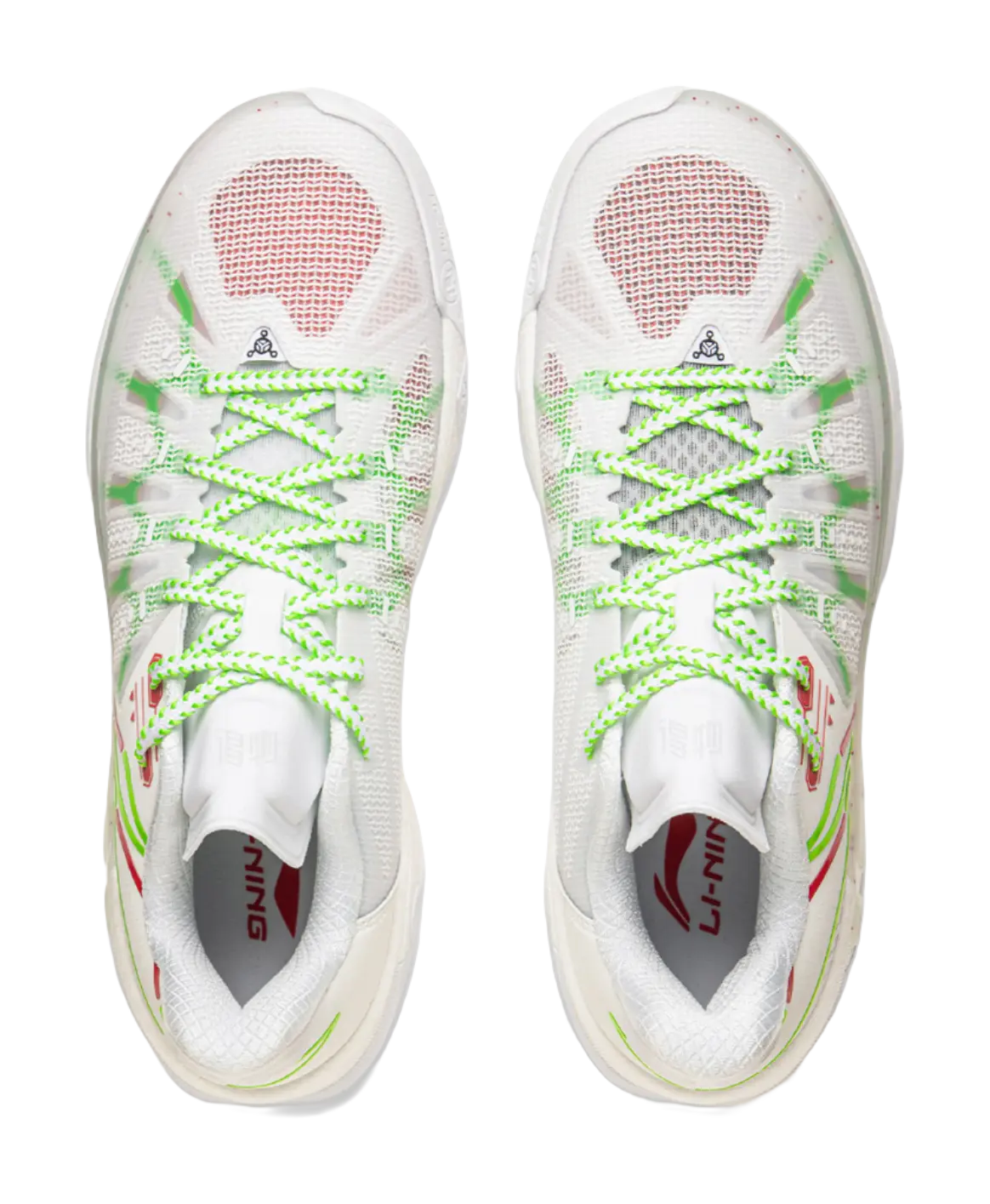 LiNing Jie Ao 2 Cushioning Anti-Slip And Wear-Resistant Rebound Low-Top Outdoor Basketball Shoes Mens White Green  vjsneaker.com