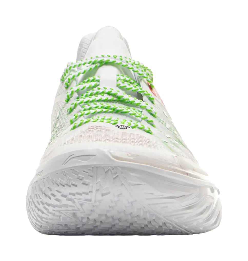LiNing Jie Ao 2 Cushioning Anti-Slip And Wear-Resistant Rebound Low-Top Outdoor Basketball Shoes Mens White Green  vjsneaker.com