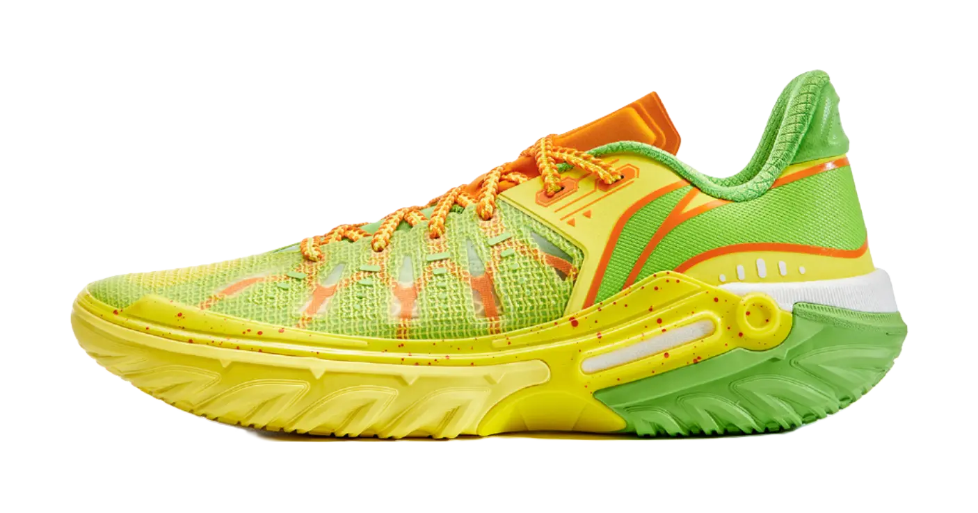 LiNing Jie Ao 2 Cushioning Anti Slip And Wear Resistant Rebound Low Top Outdoor Basketball Shoes Mens Yellow Green  vjsneaker.com