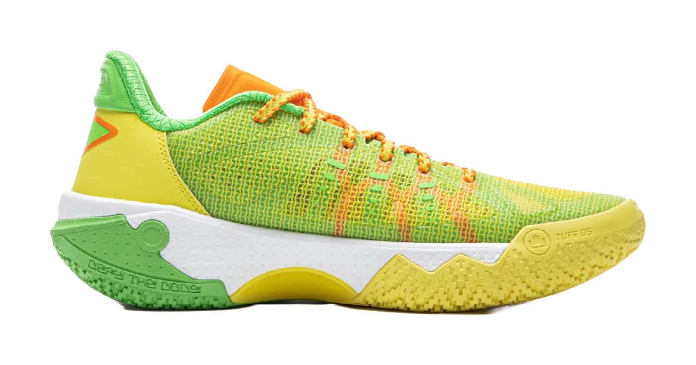 LiNing Jie Ao 2 Cushioning Anti Slip And Wear Resistant Rebound Low Top Outdoor Basketball Shoes Mens Yellow Green  vjsneaker.com