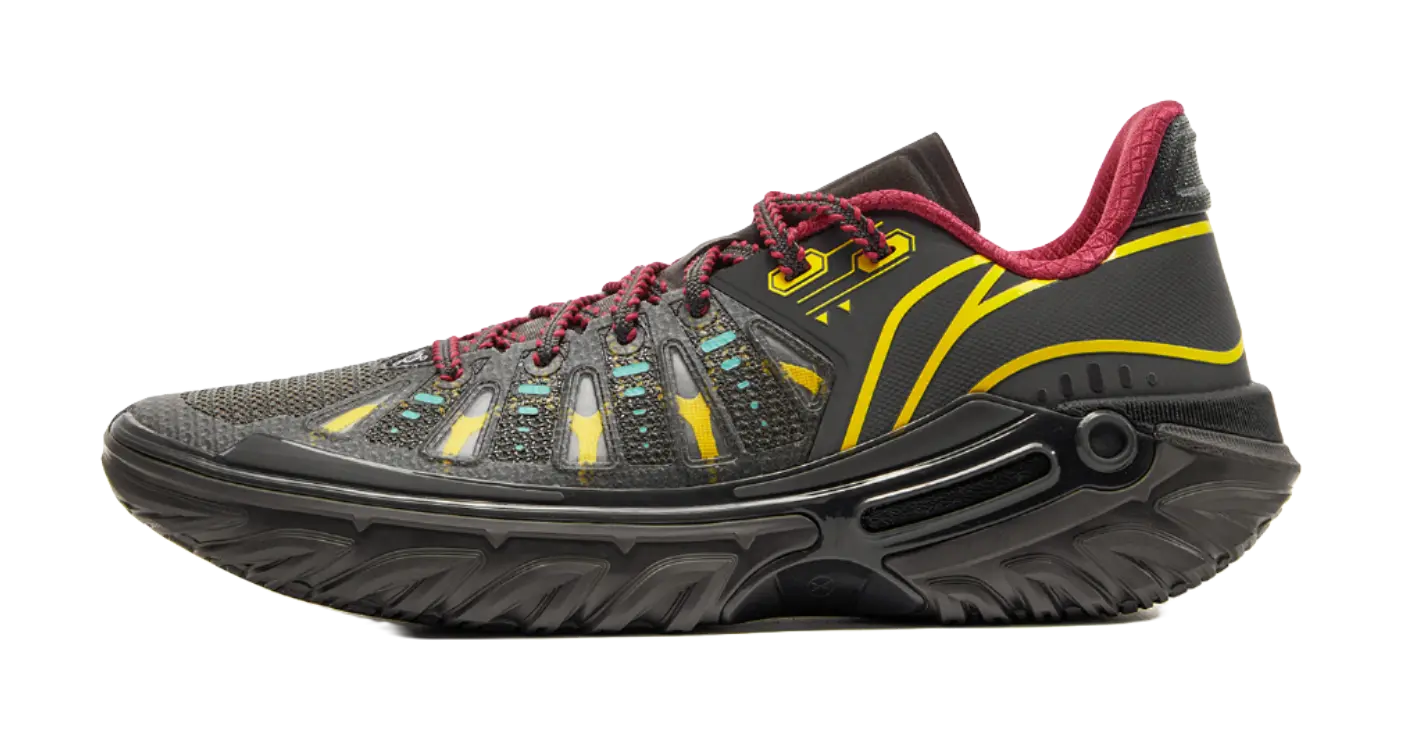 LiNing Jie Ao 2 Cushioning Breathable Rebound Low-Top Outdoor Basketball Shoes Mens Black Yellow  vjsneaker.com