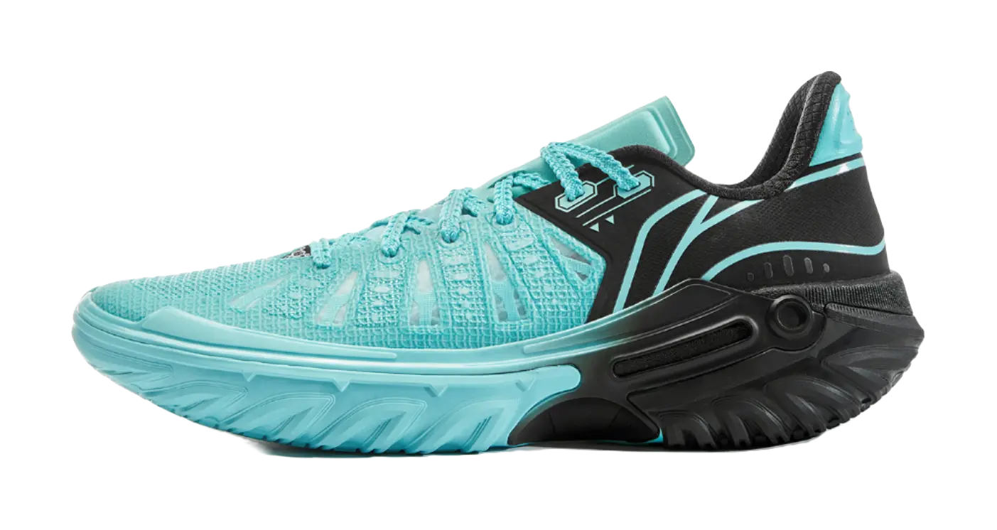 LiNing Jie Ao 2 Cushioning, Slip Resistant, And Breathable Low Top Basketball Shoes Mens Blue Purple Mismatched  vjsneaker.com