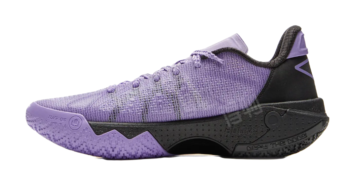 LiNing Jie Ao 2 Cushioning, Slip Resistant, And Breathable Low Top Basketball Shoes Mens Blue Purple Mismatched  vjsneaker.com