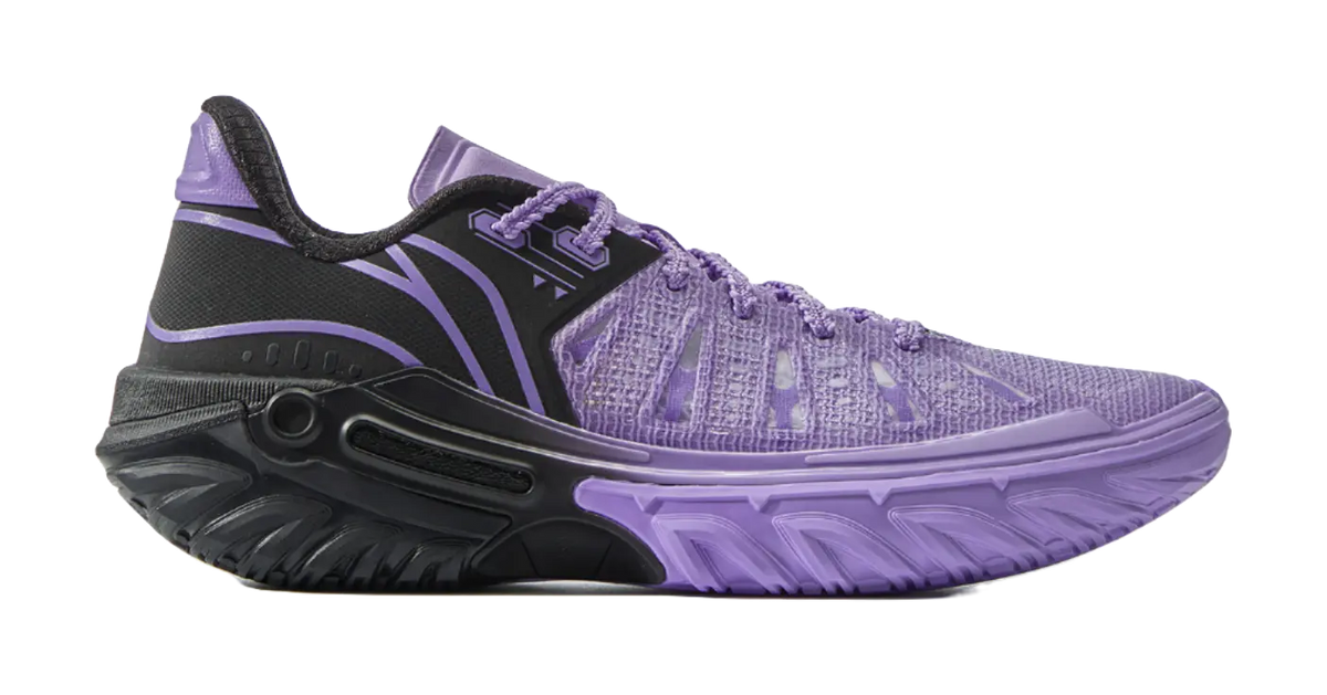 LiNing Jie Ao 2 Cushioning, Slip Resistant, And Breathable Low Top Basketball Shoes Mens Blue Purple Mismatched  vjsneaker.com