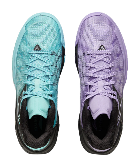 LiNing Jie Ao 2 Cushioning, Slip Resistant, And Breathable Low Top Basketball Shoes Mens Blue Purple Mismatched  vjsneaker.com