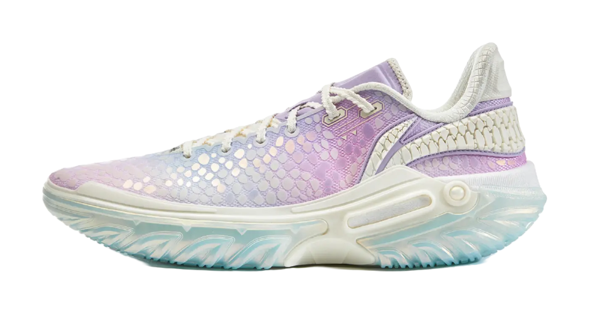 LiNing Jie Ao 2 Slip Resistant And Abrasion Resistant Grip Low Top Basketball Shoes Mens White Purple  vjsneaker.com