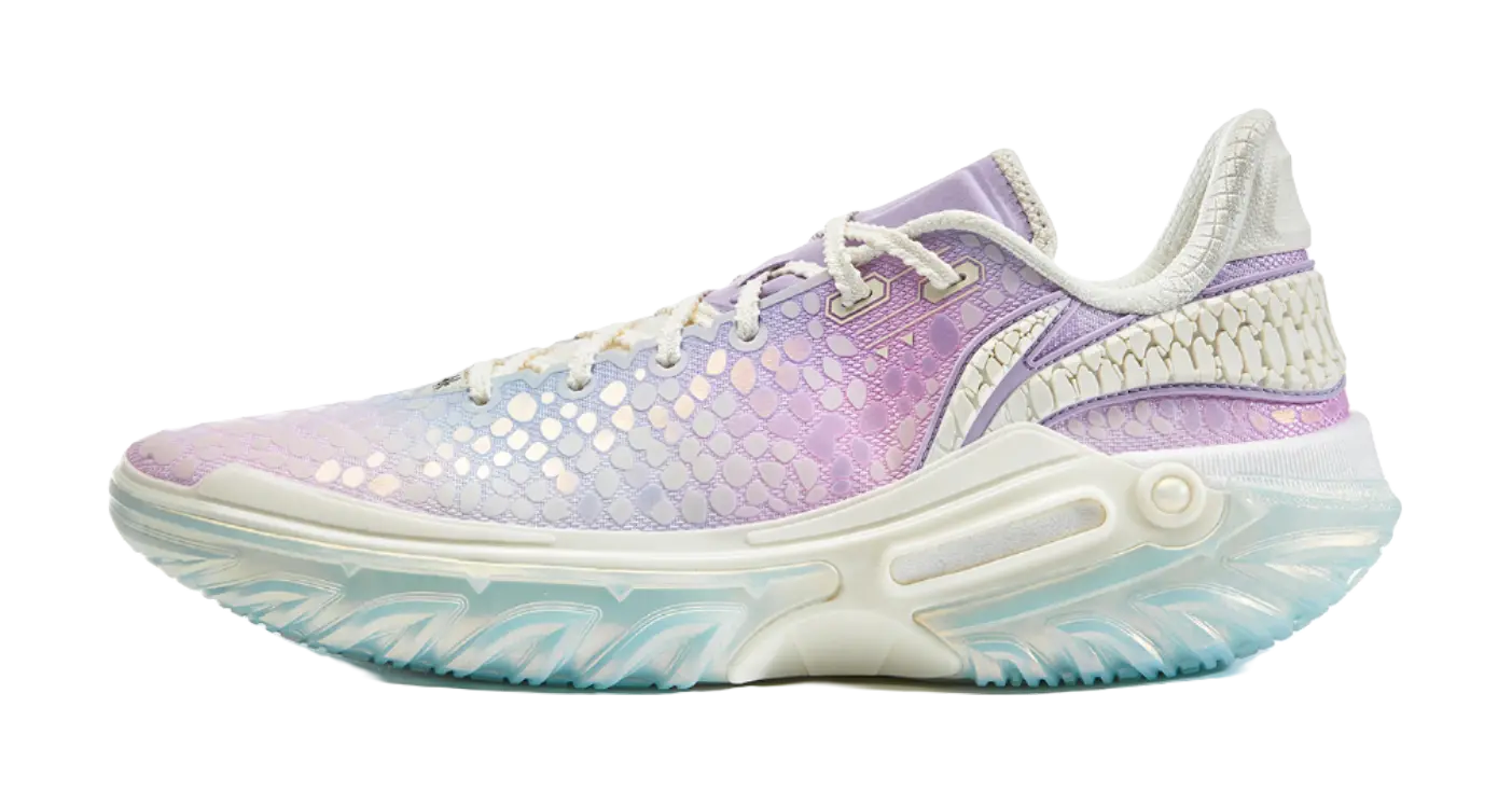 LiNing Jie Ao 2 Slip Resistant And Abrasion Resistant Grip Low Top Basketball Shoes Mens White Purple  vjsneaker.com