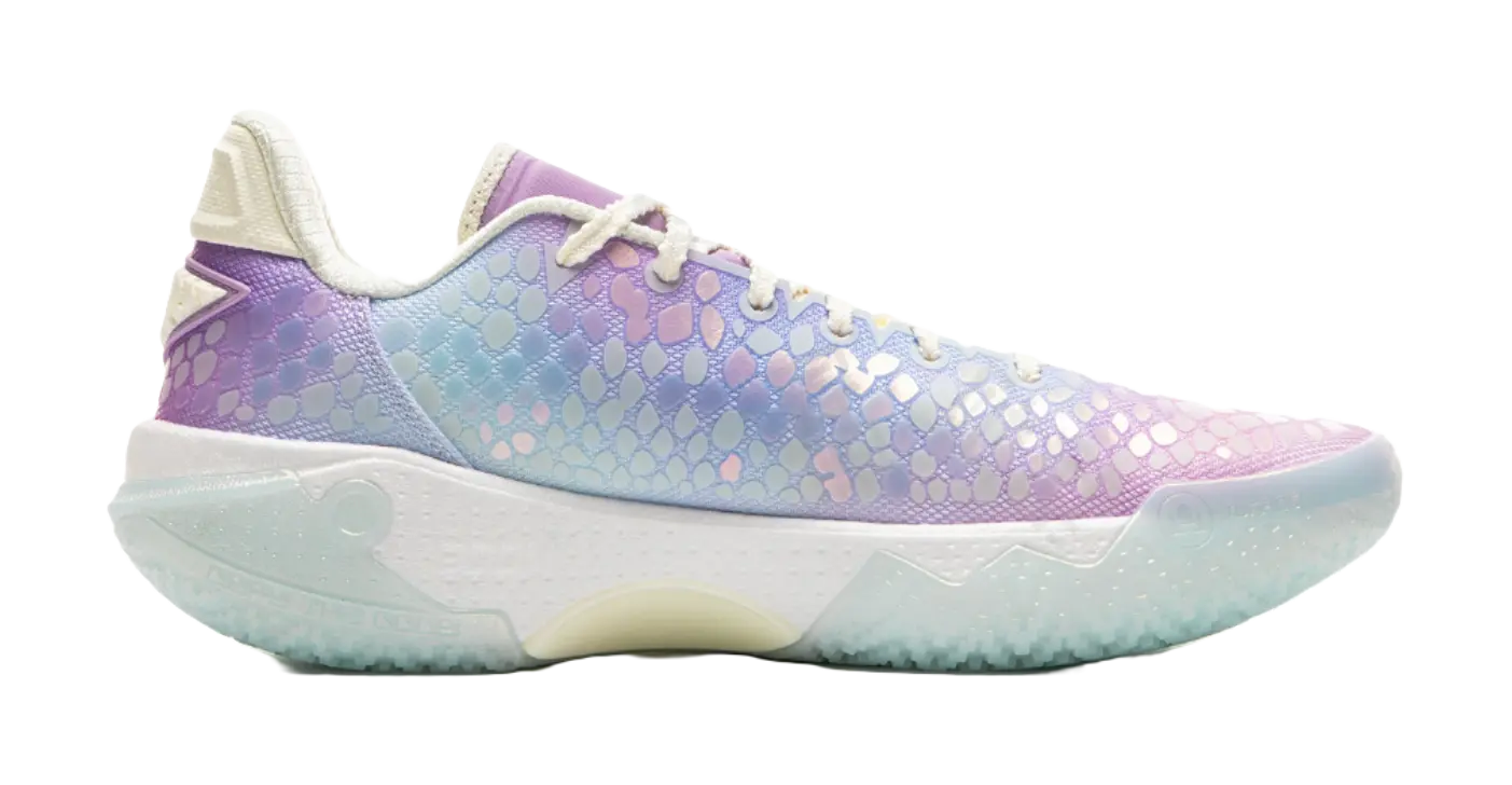 LiNing Jie Ao 2 Slip Resistant And Abrasion Resistant Grip Low Top Basketball Shoes Mens White Purple  vjsneaker.com