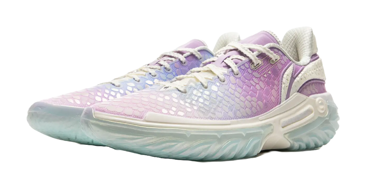 LiNing Jie Ao 2 Slip Resistant And Abrasion Resistant Grip Low Top Basketball Shoes Mens White Purple  vjsneaker.com