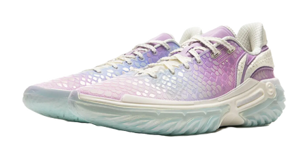 LiNing Jie Ao 2 Slip Resistant And Abrasion Resistant Grip Low Top Basketball Shoes Mens White Purple  vjsneaker.com