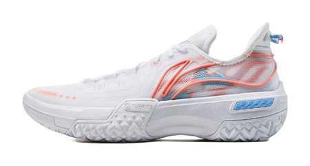 LiNing Jie Ao White Flame Cushioned Slip Resistant Abrasion Resistant Low Top Basketball Shoes Mens Standard White  vjsneaker.com