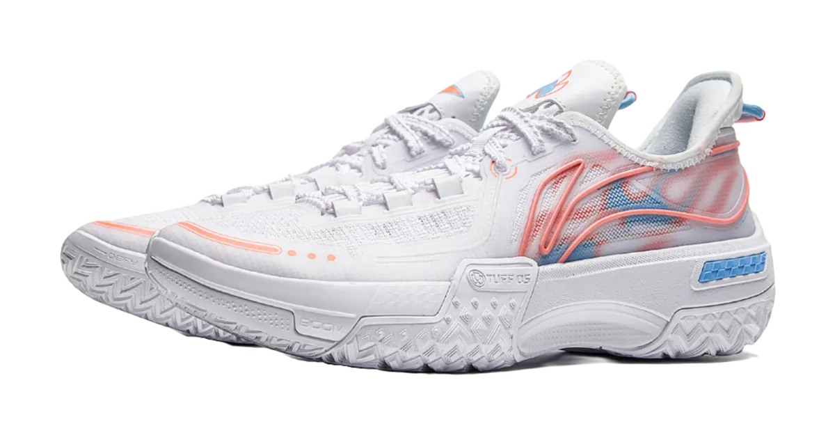 LiNing Jie Ao White Flame Cushioned Slip Resistant Abrasion Resistant Low Top Basketball Shoes Mens Standard White  vjsneaker.com