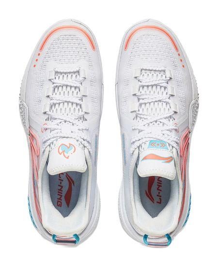 LiNing Jie Ao White Flame Cushioned Slip Resistant Abrasion Resistant Low Top Basketball Shoes Mens Standard White  vjsneaker.com