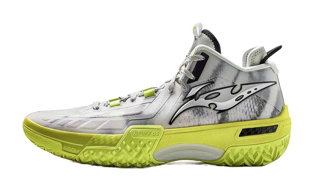 LiNing Jie Ao, Silent Shock Absorbers Slip Resistant Abrasion Resistant Mid top Basketball Shoes Mens Light Lime 