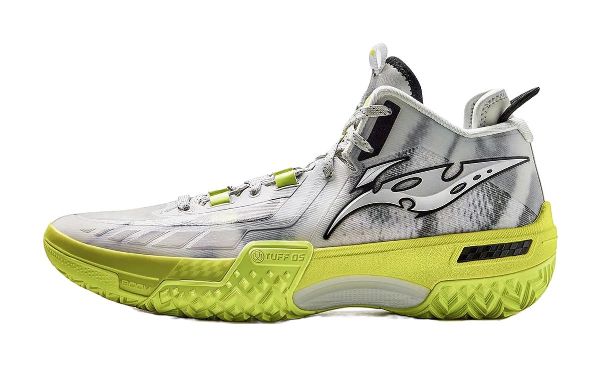 LiNing Jie Ao, Silent Shock Absorbers Slip Resistant Abrasion Resistant Mid top Basketball Shoes Mens Light Lime 