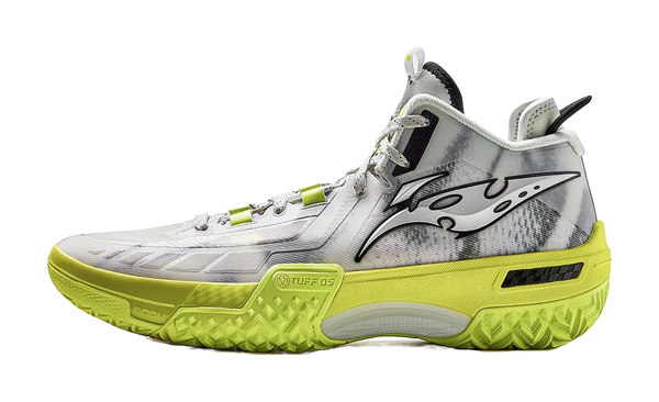 LiNing Jie Ao, Silent Shock Absorbers Slip Resistant Abrasion Resistant Mid top Basketball Shoes Mens Light Lime 