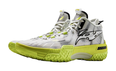 LiNing Jie Ao, Silent Shock Absorbers Slip Resistant Abrasion Resistant Mid top Basketball Shoes Mens Light Lime 