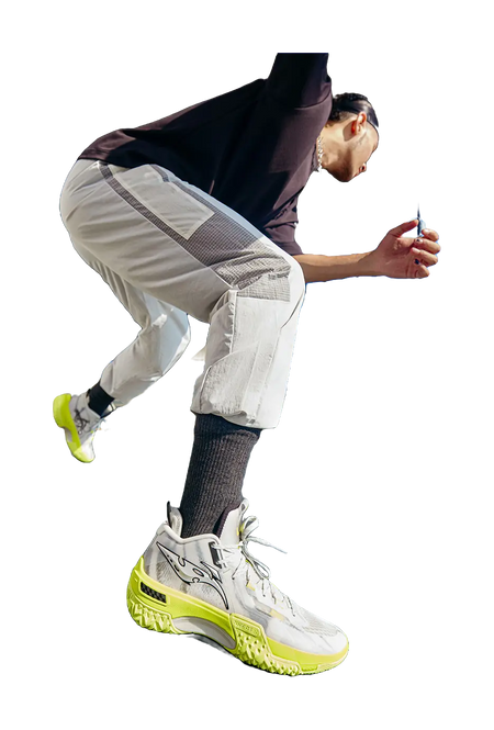 LiNing Jie Ao, Silent Shock Absorbers Slip Resistant Abrasion Resistant Mid top Basketball Shoes Mens Light Lime 