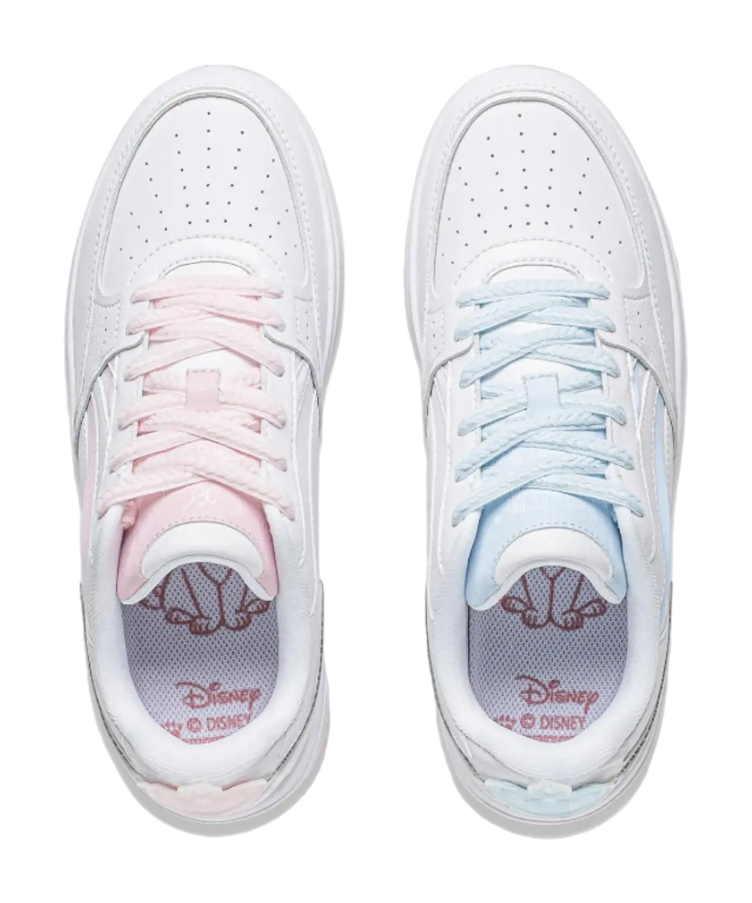 LiNing LiNing X Disney Slip-Resistant Cushioning Low-Top Skateboard Shoes Women's Blue Pink Mismatched 