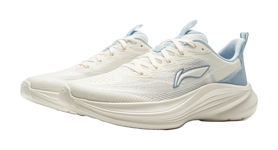 LiNing Light Breeze Low Top Casual Running Shoes Women's White Blue 