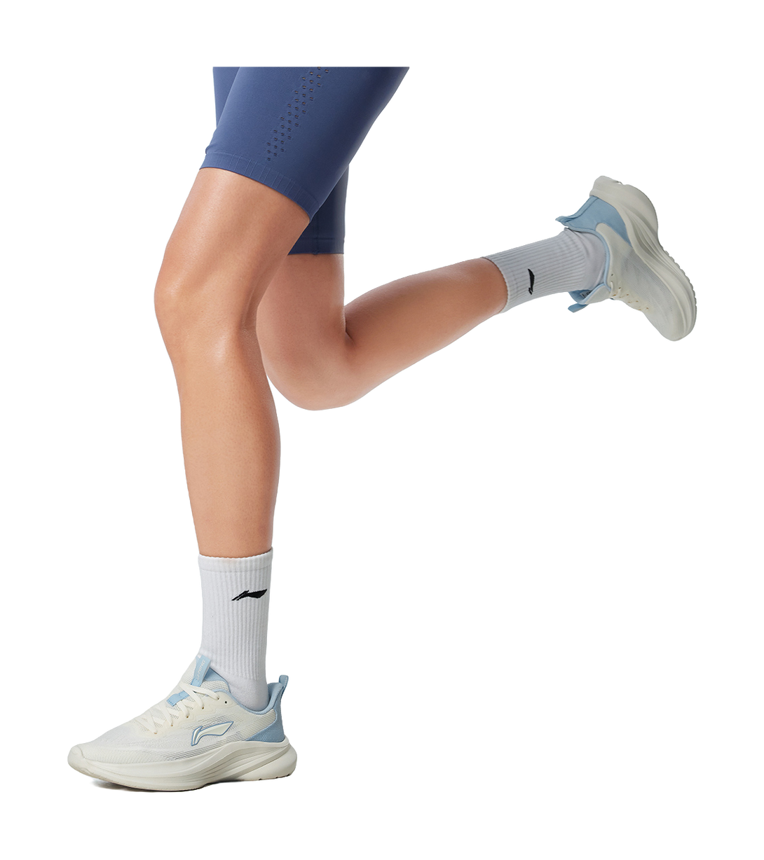 LiNing Light Breeze Low Top Casual Running Shoes Women's White Blue 